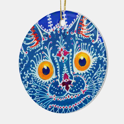Blue Gothic Cat Keramik Ornament (Links)