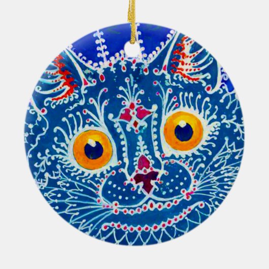 Blue Gothic Cat Keramik Ornament (Hinten)