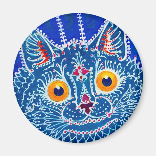 Blue Gothic Cat Magnet (Vorne)