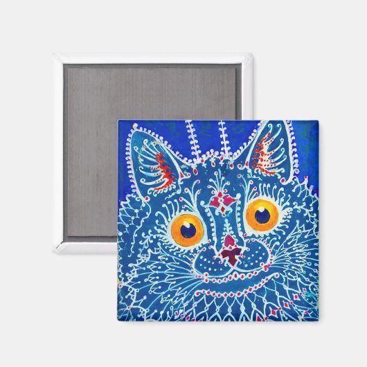 Blue Gothic Cat Magnet (Vorderseite/Rückseite)
