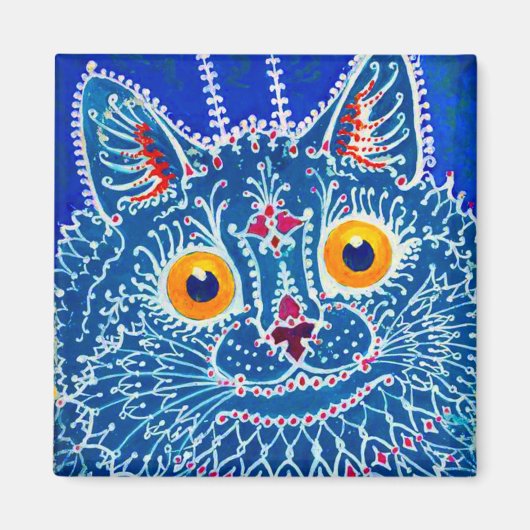 Blue Gothic Cat Magnet (Vorne)