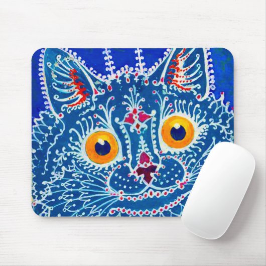 Blue Gothic Cat Mousepad (Mit Mouse)