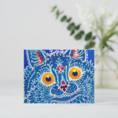 Blue Gothic Cat Postkarte (Stehend Vorderseite)