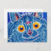 Blue Gothic Cat Postkarte (Vorne/Hinten)