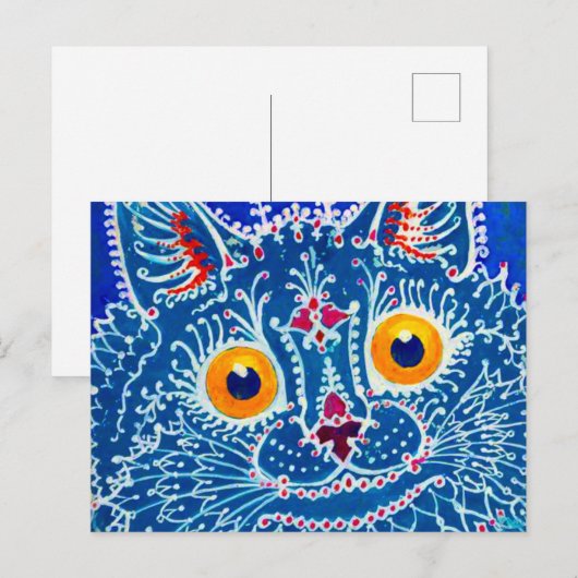 Blue Gothic Cat Postkarte (Vorne/Hinten)