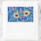 Blue Gothic Cat Rechteckiger Aufkleber (Tasche)