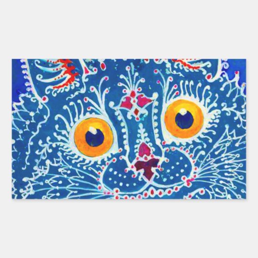 Blue Gothic Cat Rechteckiger Aufkleber (Vorderseite)