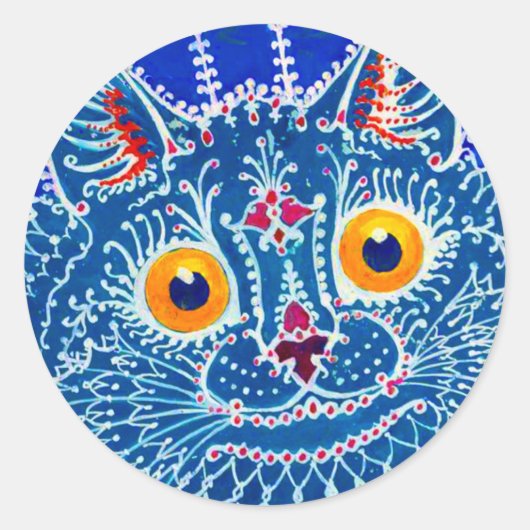 Blue Gothic Cat Runder Aufkleber (Vorderseite)