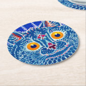 Blue Gothic Cat Runder Pappuntersetzer (Angewinkelt)