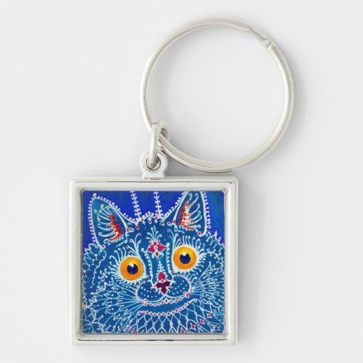 Blue Gothic Cat Schlüsselanhänger (Vorne)