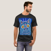 Blue Gothic Cat T-Shirt (Vorne ganz)