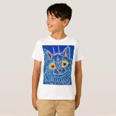 Blue Gothic Cat T-Shirt (Vorne ganz)