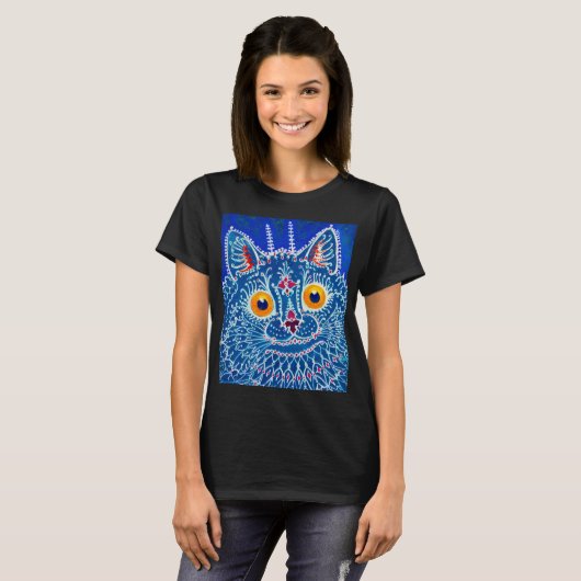 Blue Gothic Cat T-Shirt (Vorne ganz)