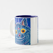 Blue Gothic Cat Zweifarbige Tasse (Vorderseite Links)