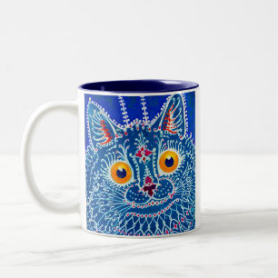 Blue Gothic Cat Zweifarbige Tasse