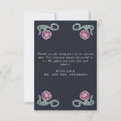 Blue Gothic Coffin Rose Hochzeit Dankeschön Card Dankeskarte (Rückseite)