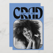 Blue Gothic moderne Typografie Abschluss 2022 Invi Einladung (Vorne/Hinten)