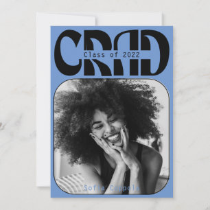 Blue Gothic moderne Typografie Abschluss 2022 Invi Einladung