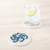 Blue Gothic Revival Lion Sandstone Untersetzer (Seite)