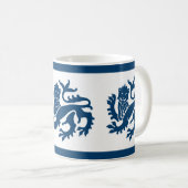 Blue Gothic Revival Lions Tasse (VorderseiteRechts)