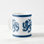 Blue Gothic Revival Lions Tasse (Vorderseite Links)