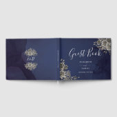 Blue Gothic Rose Hochzeit Gästebuch (Voll)
