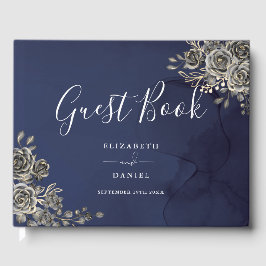 Blue Gothic Rose Hochzeit Gästebuch