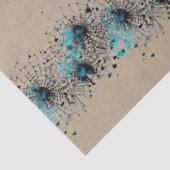 Blue Gothic Spider Web Ephemera Muster Seidenpapier (Ausschnitt)