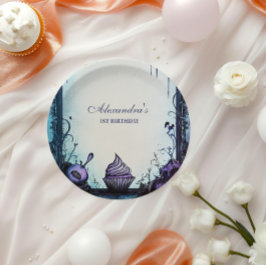 Blue Gothic Spooky ONE Geburtstag Pappteller