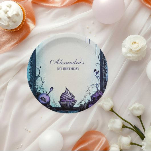 Blue Gothic Spooky ONE Geburtstag Pappteller