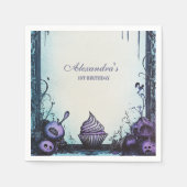 Blue Gothic Spooky ONE Geburtstag Serviette (Vorderseite)