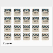 Blue Gothic Wirbel Danke Stickers (Blatt)