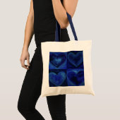 Blue Gouache Abstrakt Hearts Tote Bag Tragetasche (Vorderseite (Produkt))