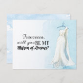 Blue Gown "Werden Sie mein Ehrengast sein" Einladung (Vorne/Hinten)