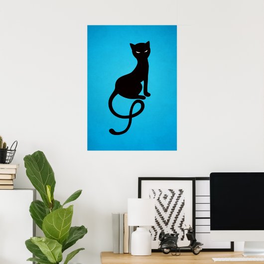 Blue Gracious Evil Black Cat Poster (Heimbüro)