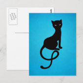 Blue Gracious Evil Black Cat Postkarte (Vorne/Hinten)