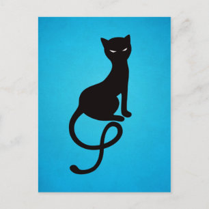 Blue Gracious Evil Black Cat Postkarte