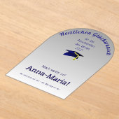 Blue grad cap - DEUTSCHE Glückwünsche Acryleinladungen (Ablage )