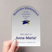 Blue grad cap - DEUTSCHE Glückwünsche Acryleinladungen (Insitu (Handheld))