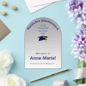 Blue grad cap - DEUTSCHE Glückwünsche Acryleinladungen (Insitu (Hochzeit))