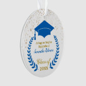 Blue Grad Cap und Laurel Abschluss Ornament (Vorderseite)