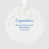 Blue Grad Cap und Laurel Abschluss Ornament (Rückseite)