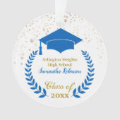 Blue Grad Cap und Laurel Abschluss Ornament (Vorderseite)