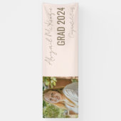 Blue Grad Foto Gold Text Abschluss Banner (Vertikal)