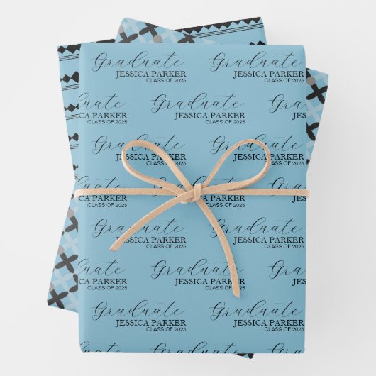 Blue Grad Typografie Script Modern Geschenkpapier Set (Beispiel)