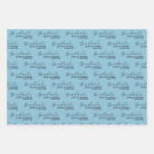 Blue Grad Typografie Script Modern Geschenkpapier Set (Vorderseite)