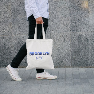 Blue Gradient Brooklyn City Tragetasche