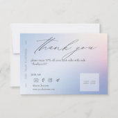 Blue Gradient Business Danke Discount Card Einladung (Vorderseite)