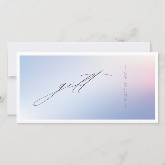 Blue Gradient Business Geschenkgutschein (Rückseite)