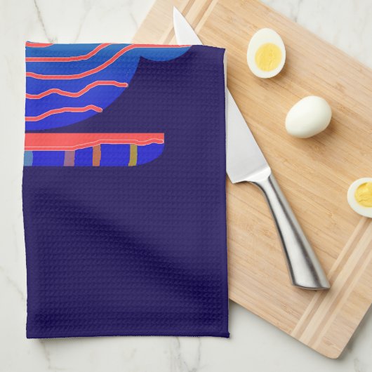 Blue Gradient Coffee Break Geschirrtuch (Viertel Falte)